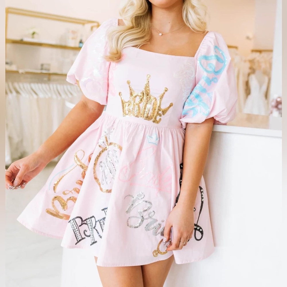 Queen of Sparkles Pink Bride Dress